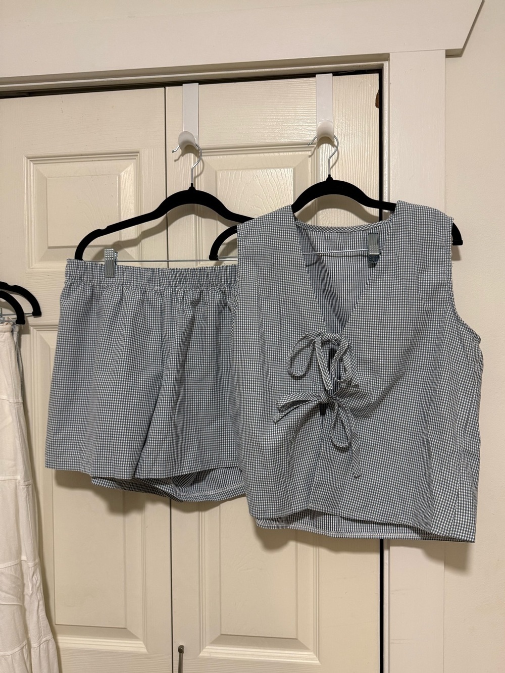 NWOT Adorable Gingham Two-Piece Matching Set in Light Blue
